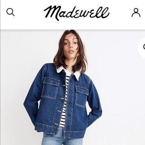 Madewell Denim Northward Cropped Army Jacket